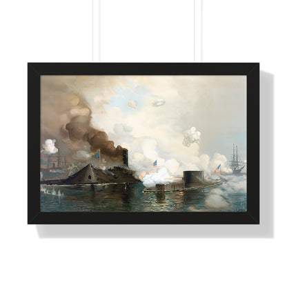 CSS Virginia vs USS Monitor | Civil War Ironclad Battle Poster