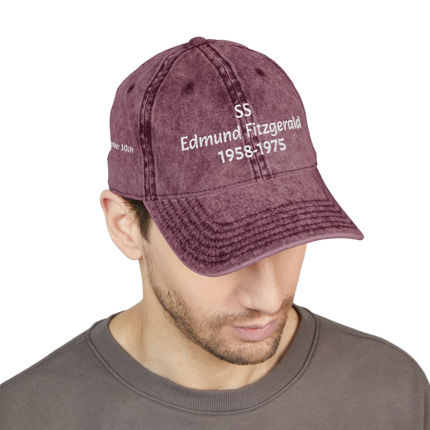 Edmund Fitzgerald Embroidered Vintage Hat