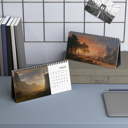 2027 Landscape Desk Calendar — Scenic Grid Desktop Calendar with Monthly Dates