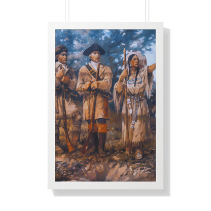 Meriwether Lewis, William Clark, and Sacagawea Framed Painting Poster