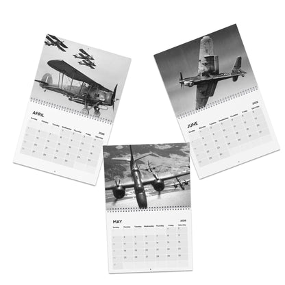 Vintage World War 2 Bomber 2026 (Grid Style) Calendar