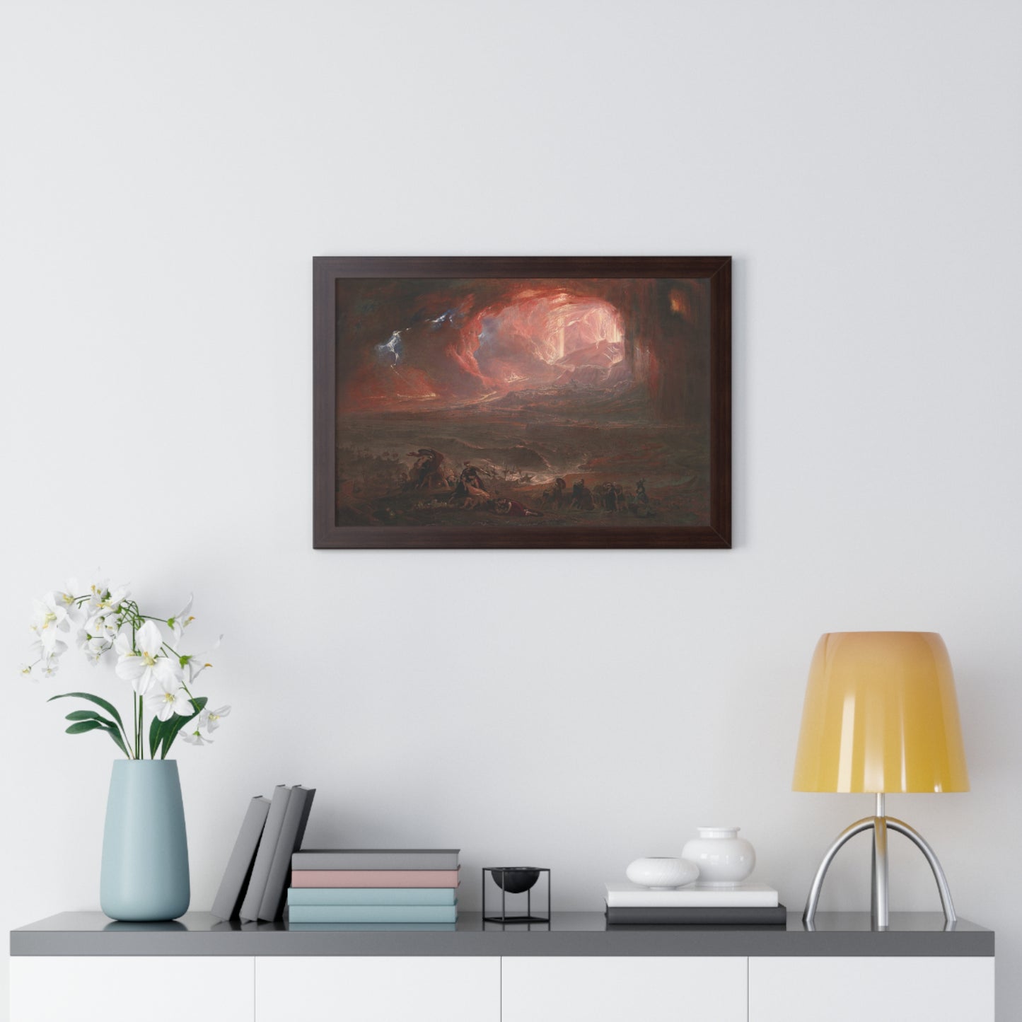 Historical Destruction of Pompeii and Herculaneum Framed Painting Poster