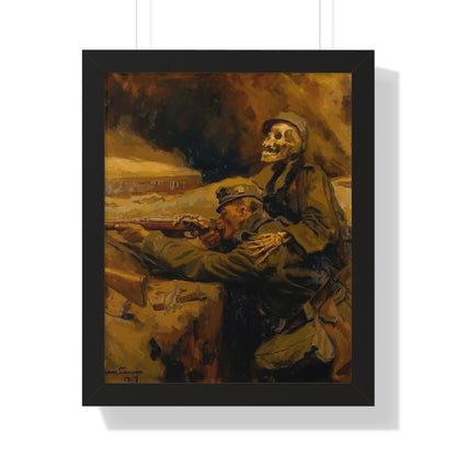 Death and the Soldier Framed Painting Poster