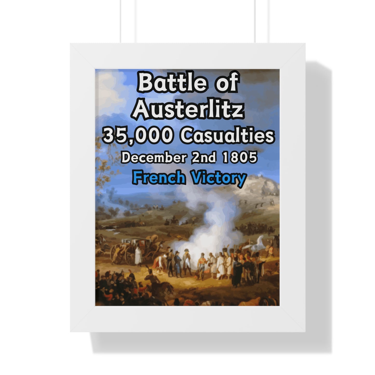 Historical Napoleonic War Battle of Austerlitz Framed Poster