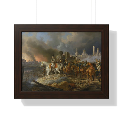 Napoleon Bonaparte in Burning Moscow Framed Painting Poster