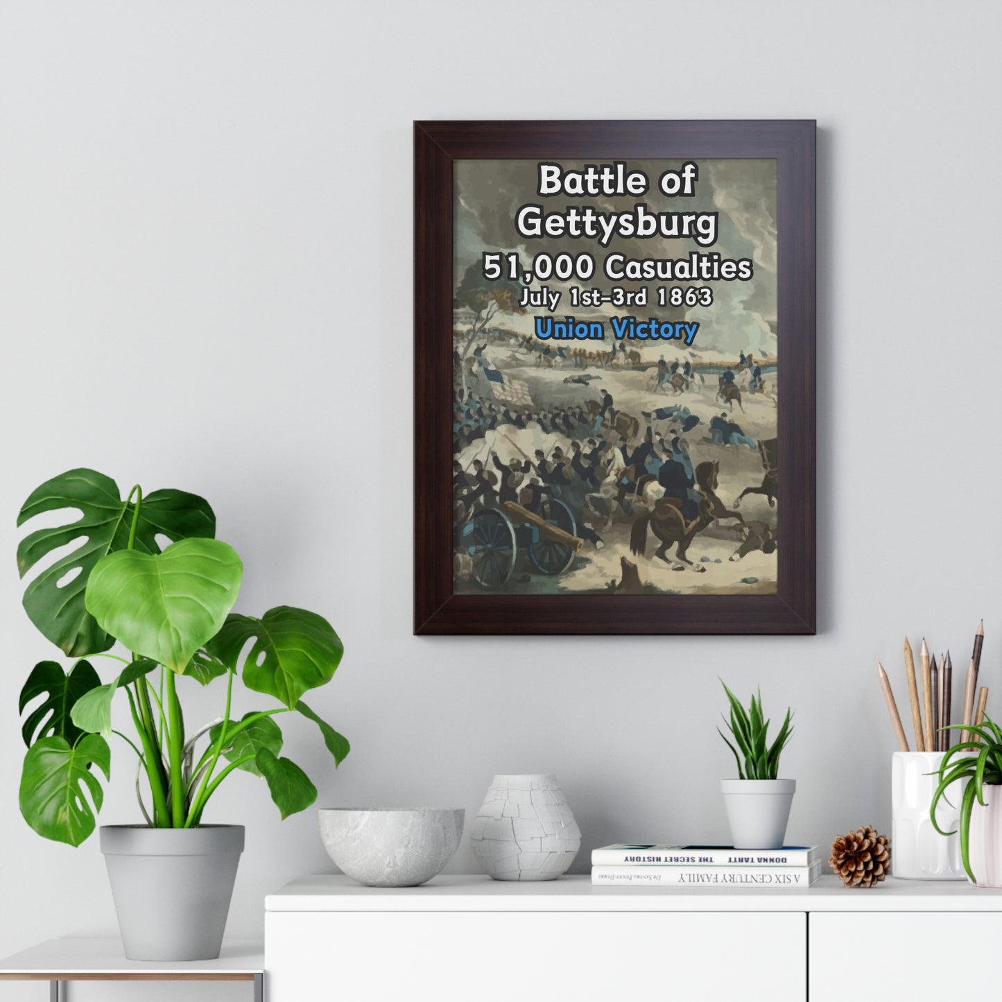 Historical Battle of Gettysburg Framed Poster