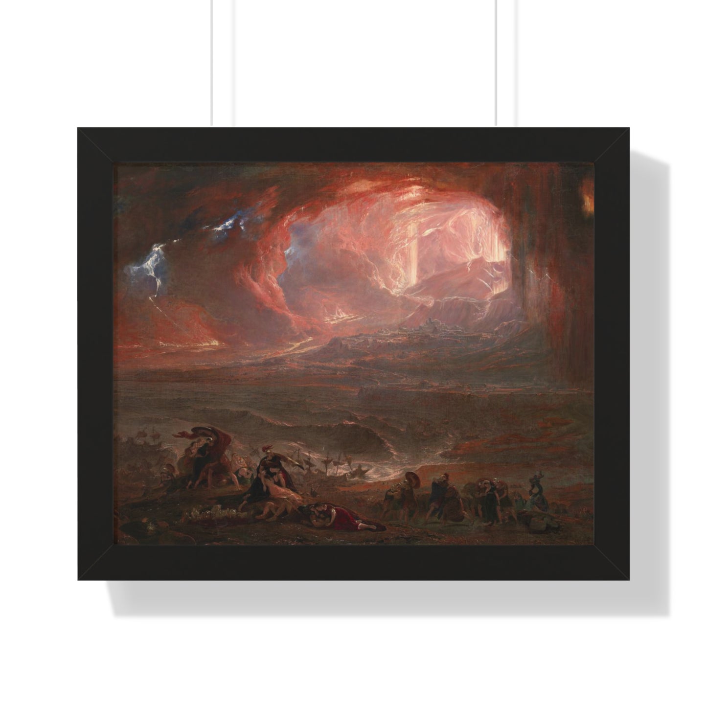 Historical Destruction of Pompeii and Herculaneum Framed Painting Poster