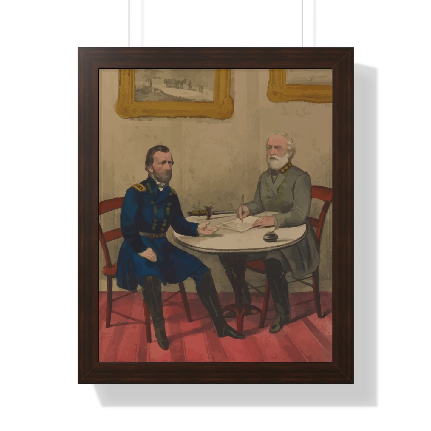 Robert E. Lee's Surrender at Appomattox Framed Painting Poster