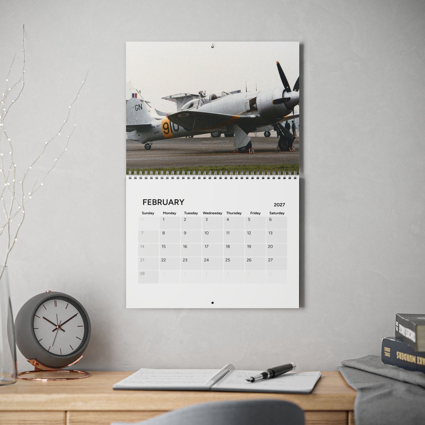 WW2 Aircraft in Color 2027 Wall Calendar