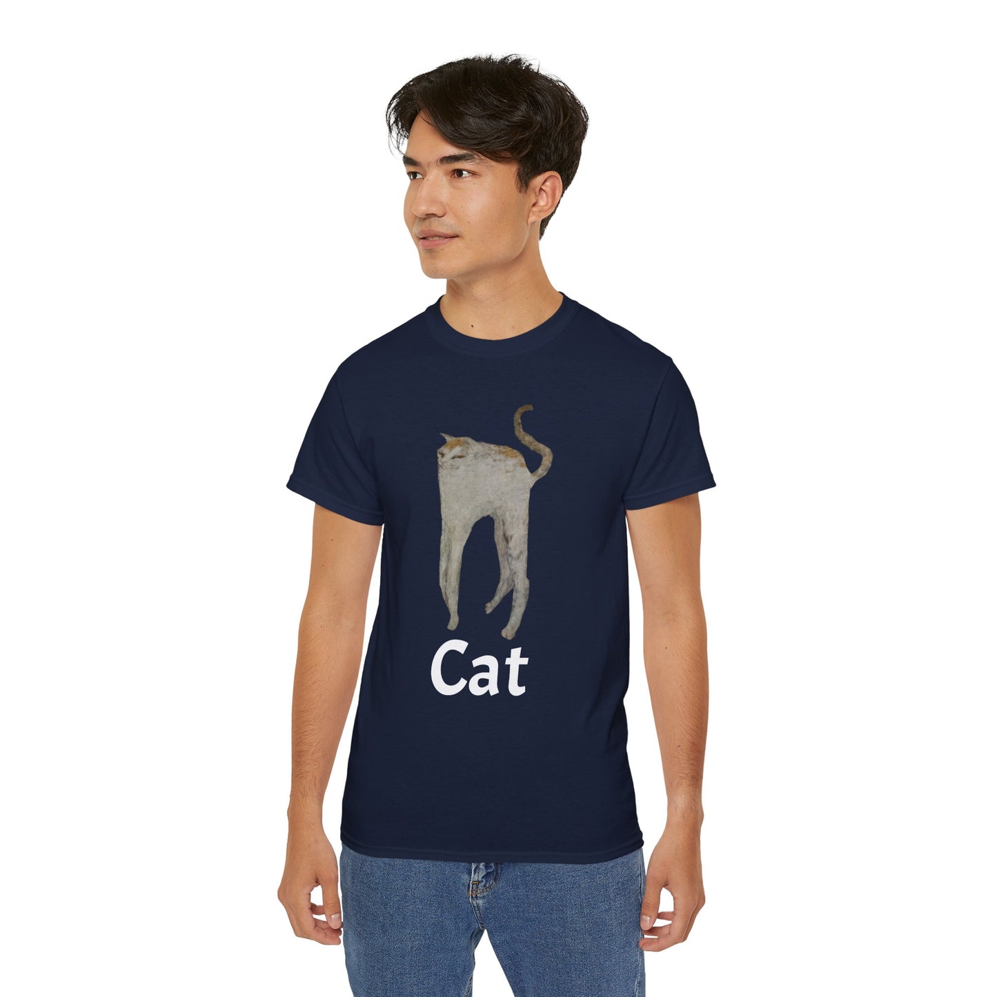 The White Cat Cutout Painting Unisex Ultra Cotton Shirt