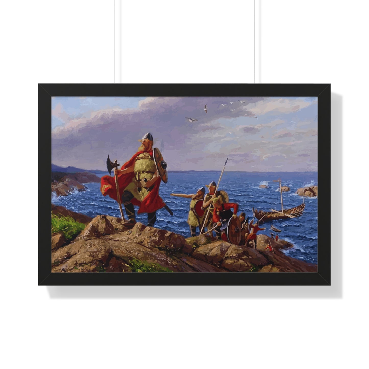 Leif Erikson Discovers America Framed Painting Poster