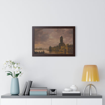 Castle by the Lake Framed Painting Poster