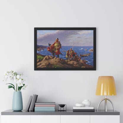 Leif Erikson Discovers America Framed Painting Poster