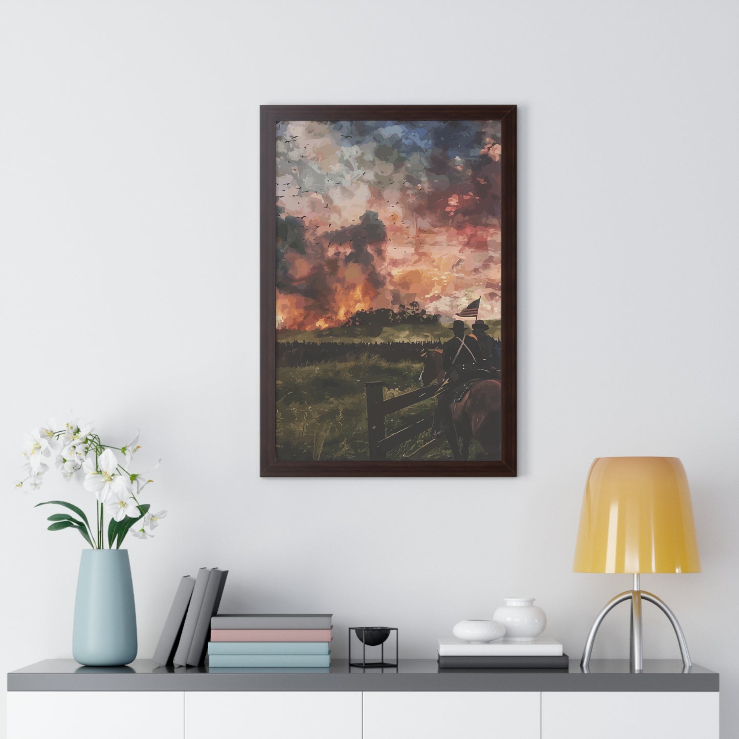 Historical Civil War Sunset Framed Poster