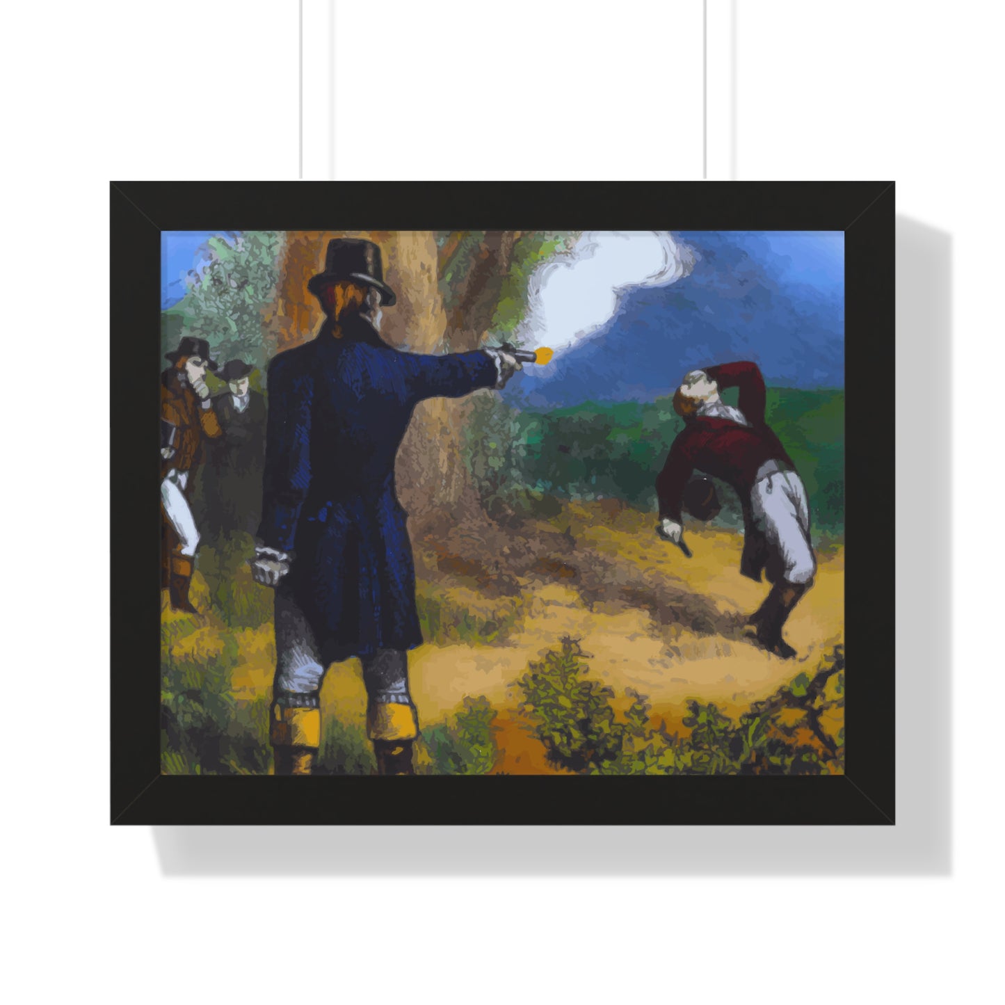 Alexander Hamilton Aaron Burr Duel Framed Painting Poster