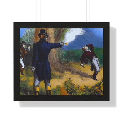 Alexander Hamilton Aaron Burr Duel Framed Painting Poster