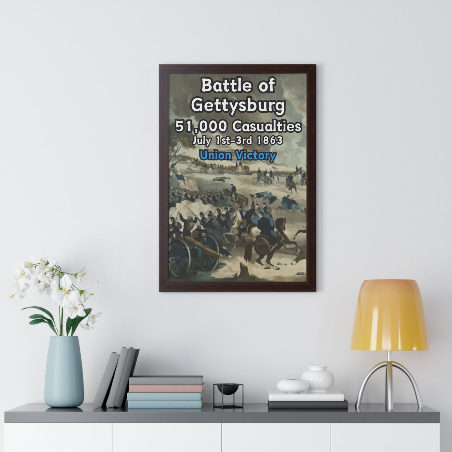 Gerahmtes Poster Historische Schlacht von Gettysburg