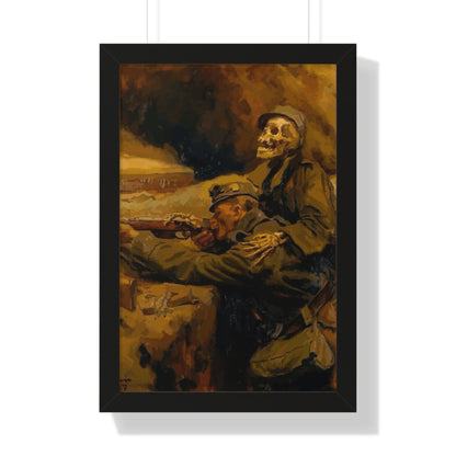 Death and the Soldier Framed Painting Poster