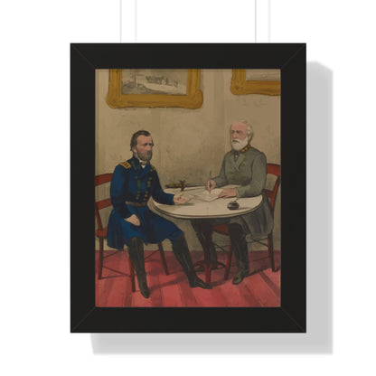 Robert E. Lee's Surrender at Appomattox Framed Painting Poster