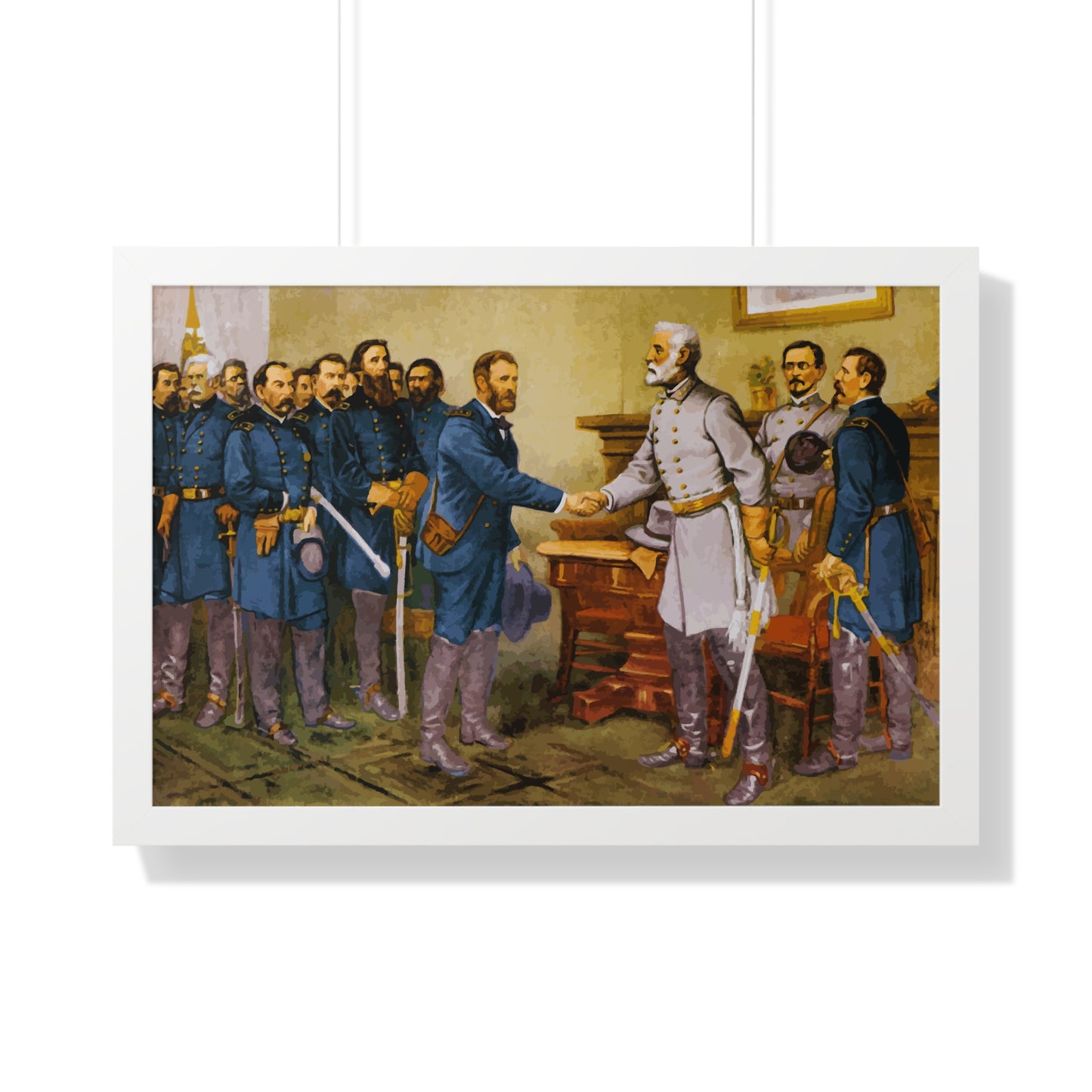 General Robert E. Lee surrenders at Appomattox Court House Framed Painting Poster