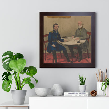 Robert E. Lee's Surrender at Appomattox Framed Painting Poster