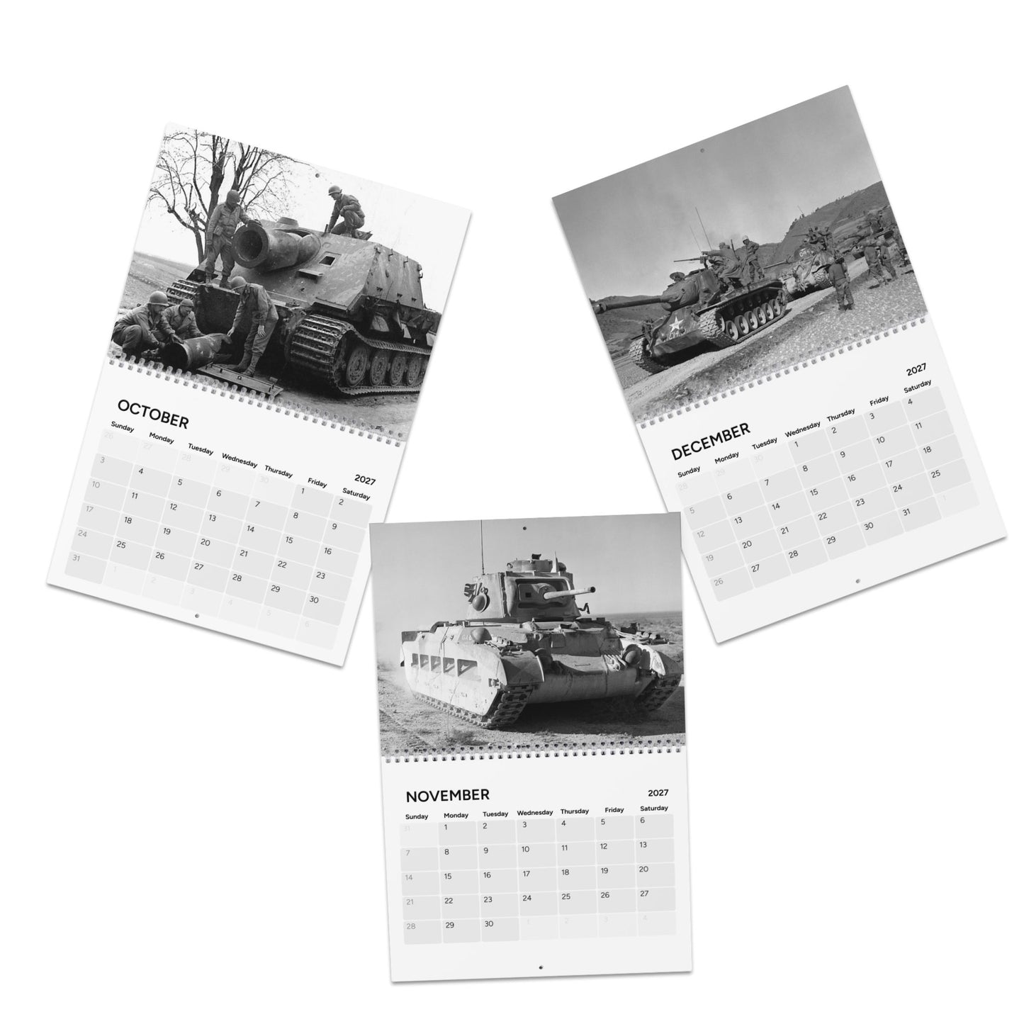 Vintage 2027 World War 2 Tank Calendar