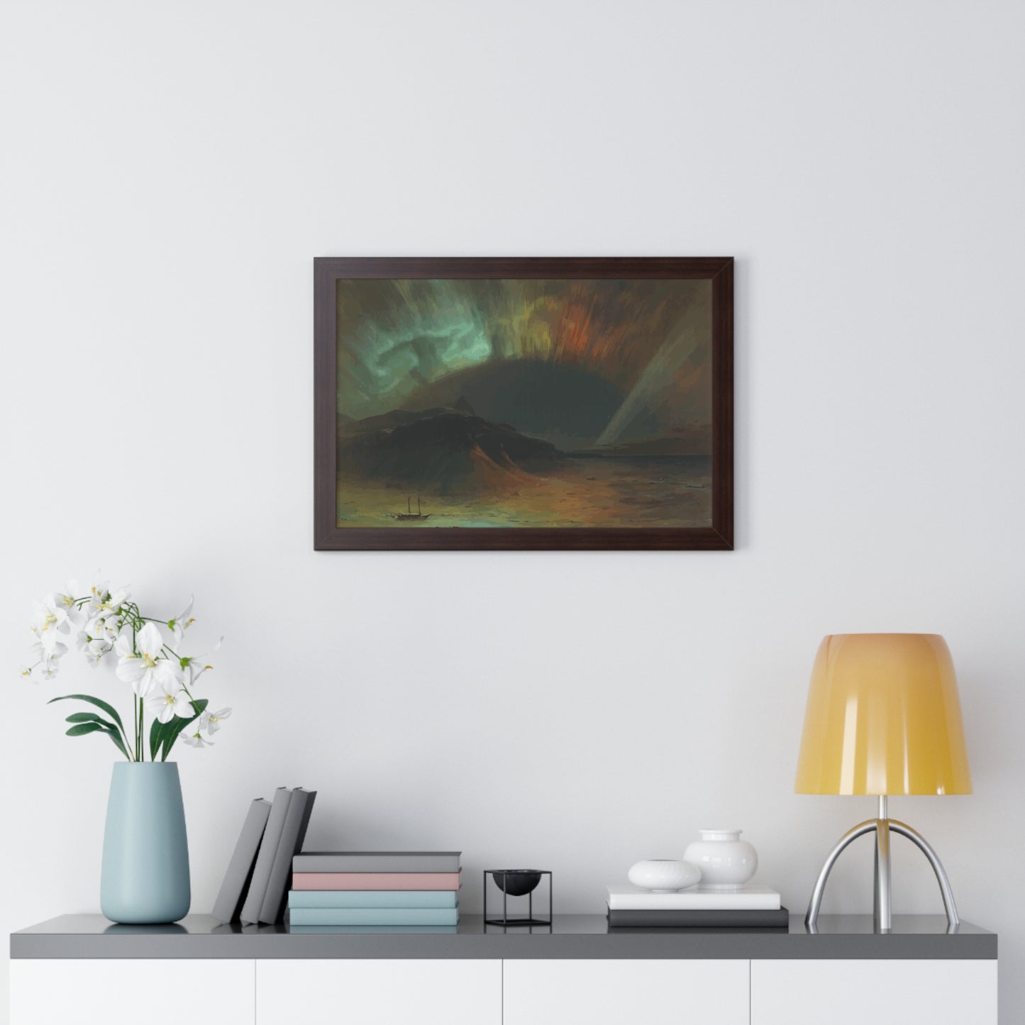 Historical Aurora Borealis Framed Painting Poster