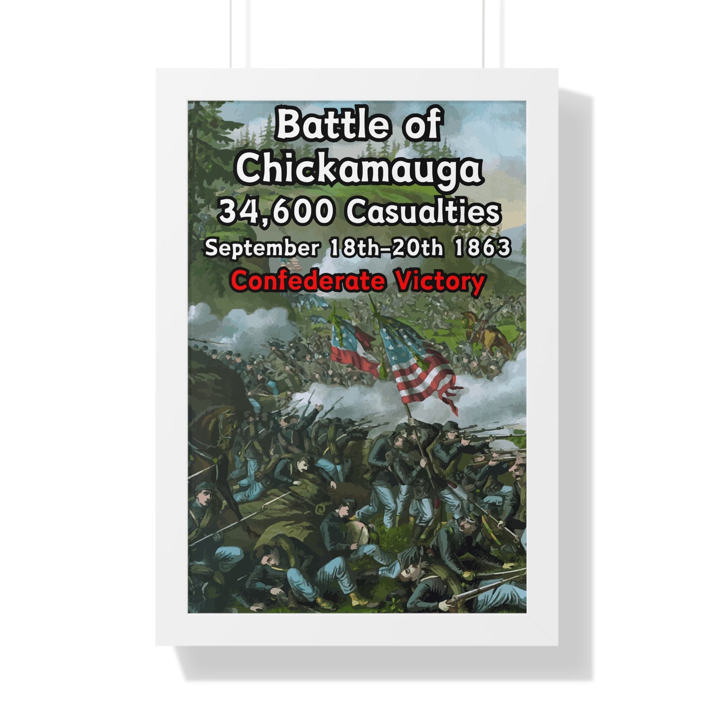 Gerahmtes Poster Historische Schlacht von Chickamauga