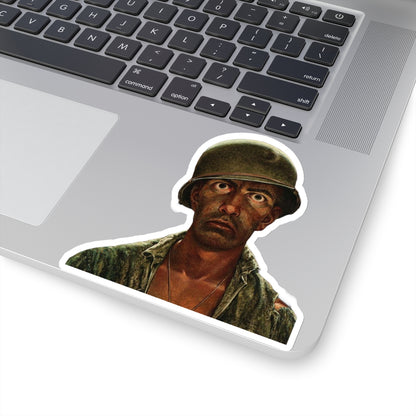 Thousand Yard Stare Cartoon Soldier Sticker