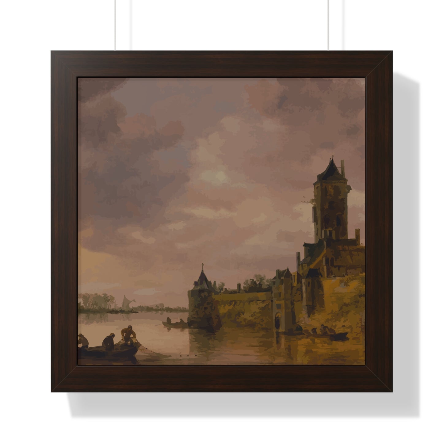 Castle by the Lake Framed Painting Poster