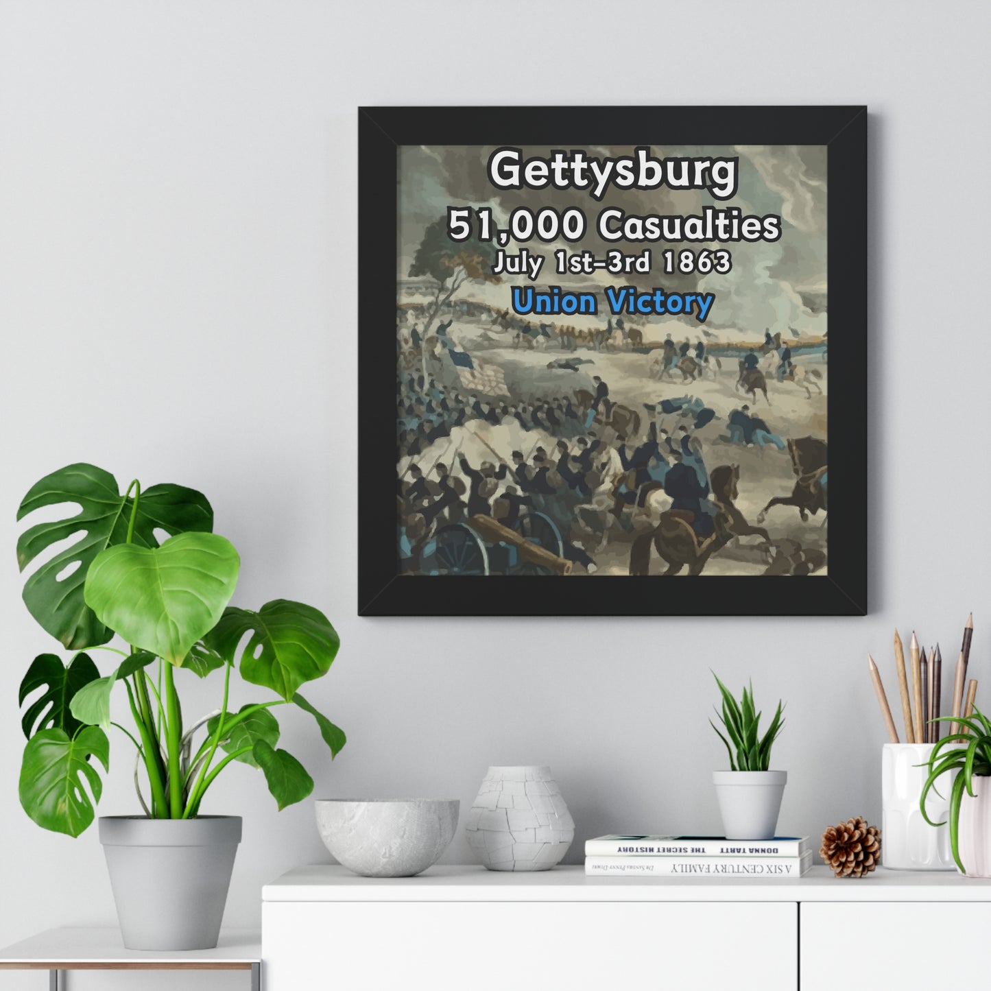 Gerahmtes Poster Historische Schlacht von Gettysburg