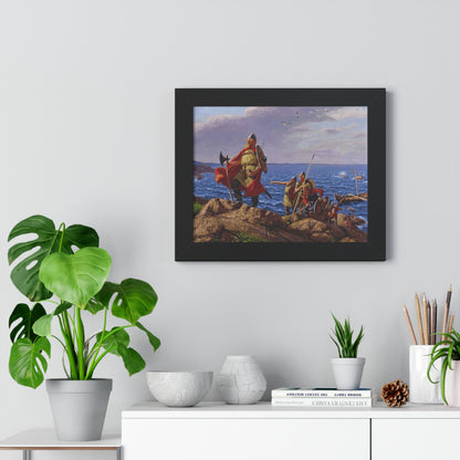 Leif Erikson Discovers America Framed Painting Poster