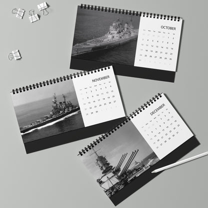 World War II Battleships 2027 Desktop Calendar