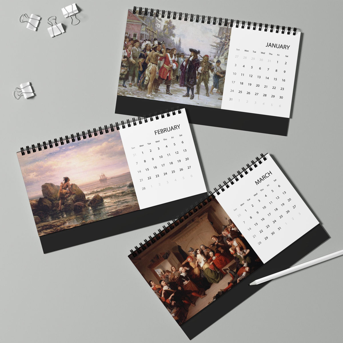 Colonial America 2027 Desktop Calendar