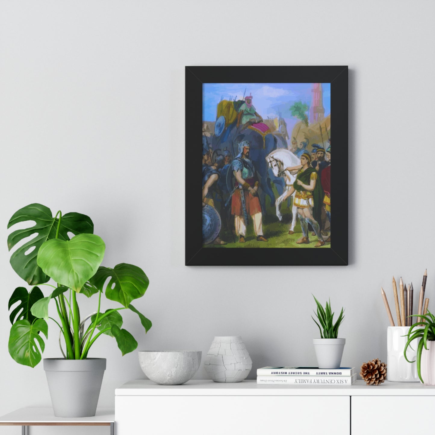 King Porus Surrender to Alexander the Great Framed Painting Poster