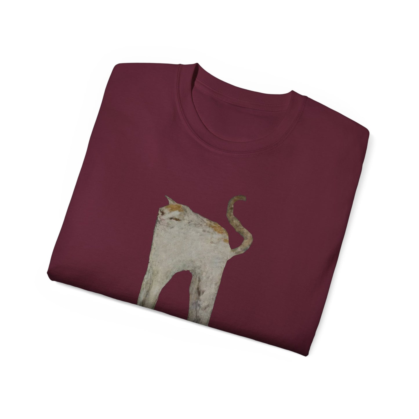 The White Cat Cutout Painting Unisex Ultra Cotton Shirt