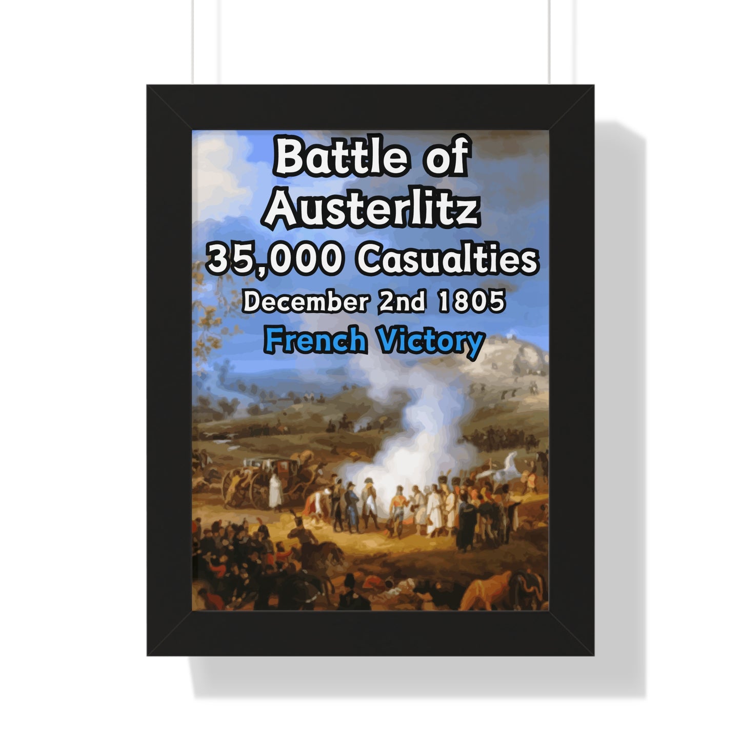 Historical Napoleonic War Battle of Austerlitz Framed Poster