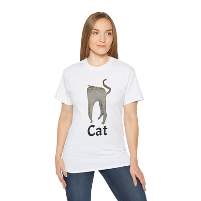 The White Cat Cutout Painting Unisex Ultra Cotton Shirt